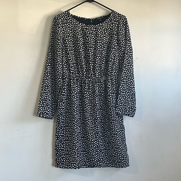 2/$50 J Crew Mercantile Black and White Heart Dress - Picture 2 of 10